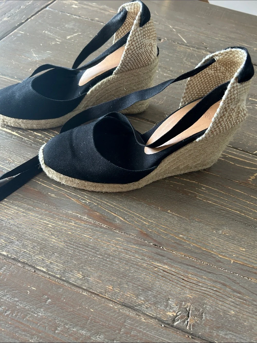 Castañer Carina Black Wedge Espadrille